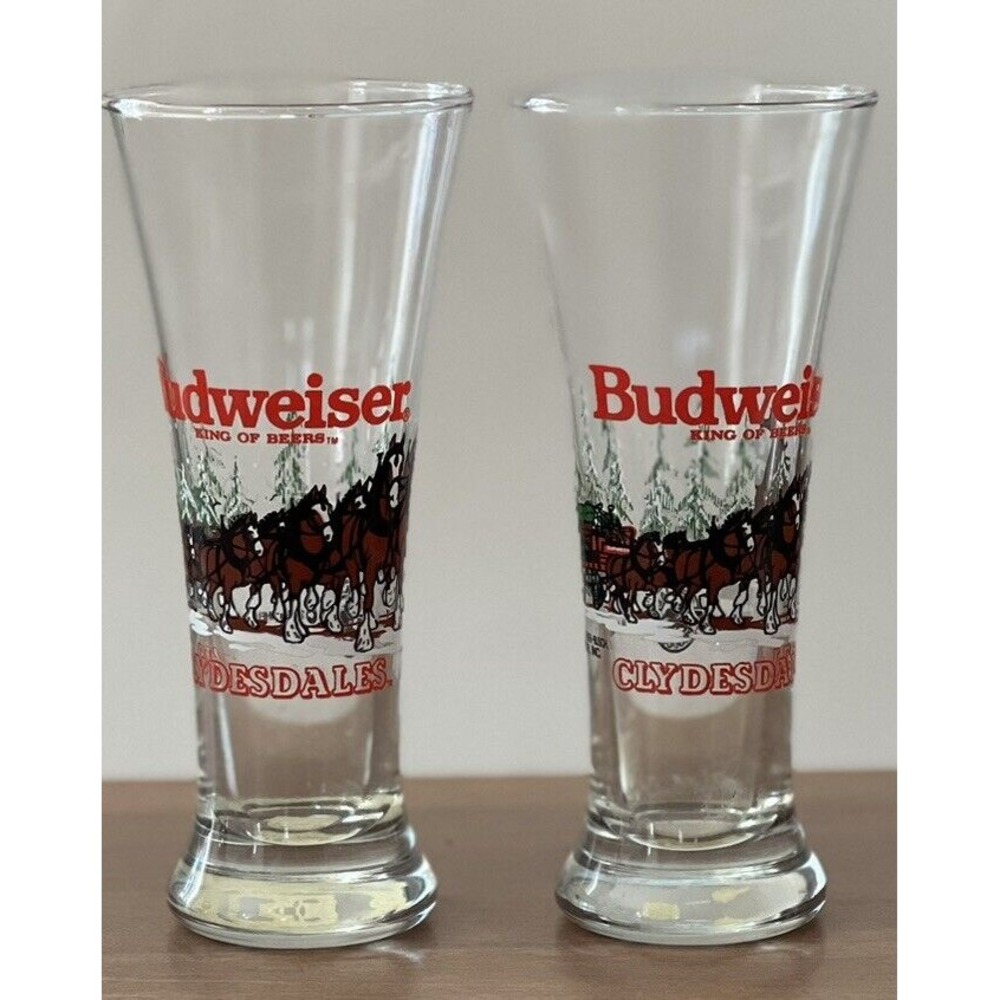 Budweiser Clydesdale Pilsner Glass Vintage 1989 King Of Beers Beer Glass ManCave - Picture 2 of 6